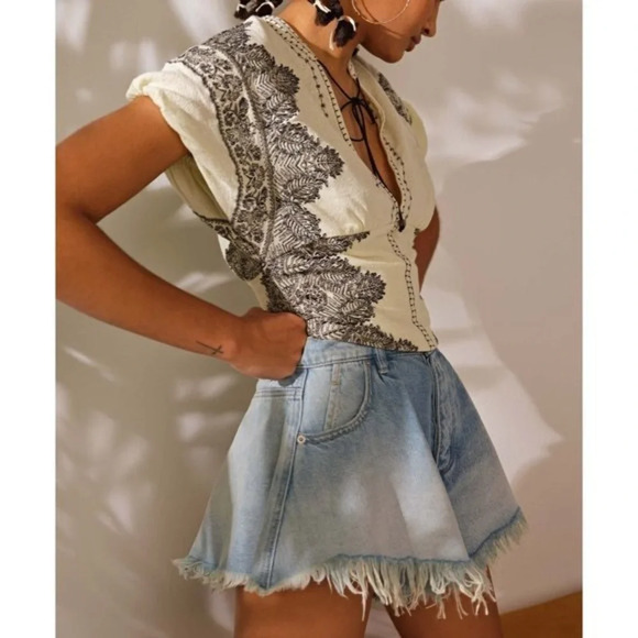 Free People Temecula Blouse / Ivory Combo size  XS - Picture 2 of 12